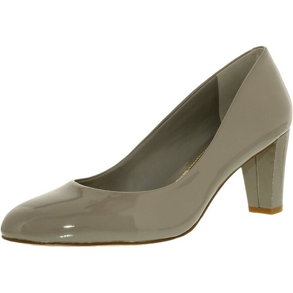 LAUREN Ralph Lauren Womens Size 8B Hala 100% Patent Leather Heels in Gray S4 - Picture 1 of 7
